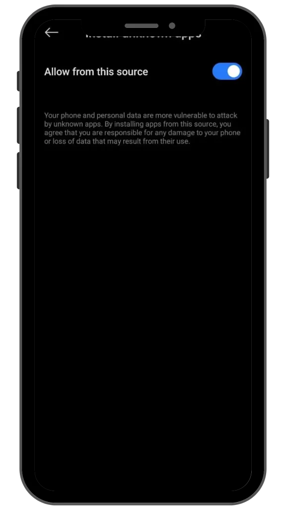 How to update ff kipas: Step 3 - Enable Unknown Sources